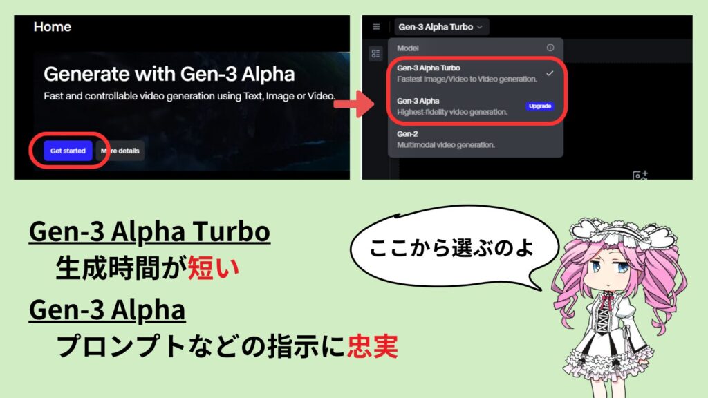 Gen-3 Alphaの選択方法